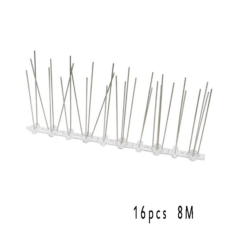 Pinchos de plástico para Control de plagas de aves, repelente antiaves, pinchos para quitar palomas y espantar aves,: 16pcs 8m