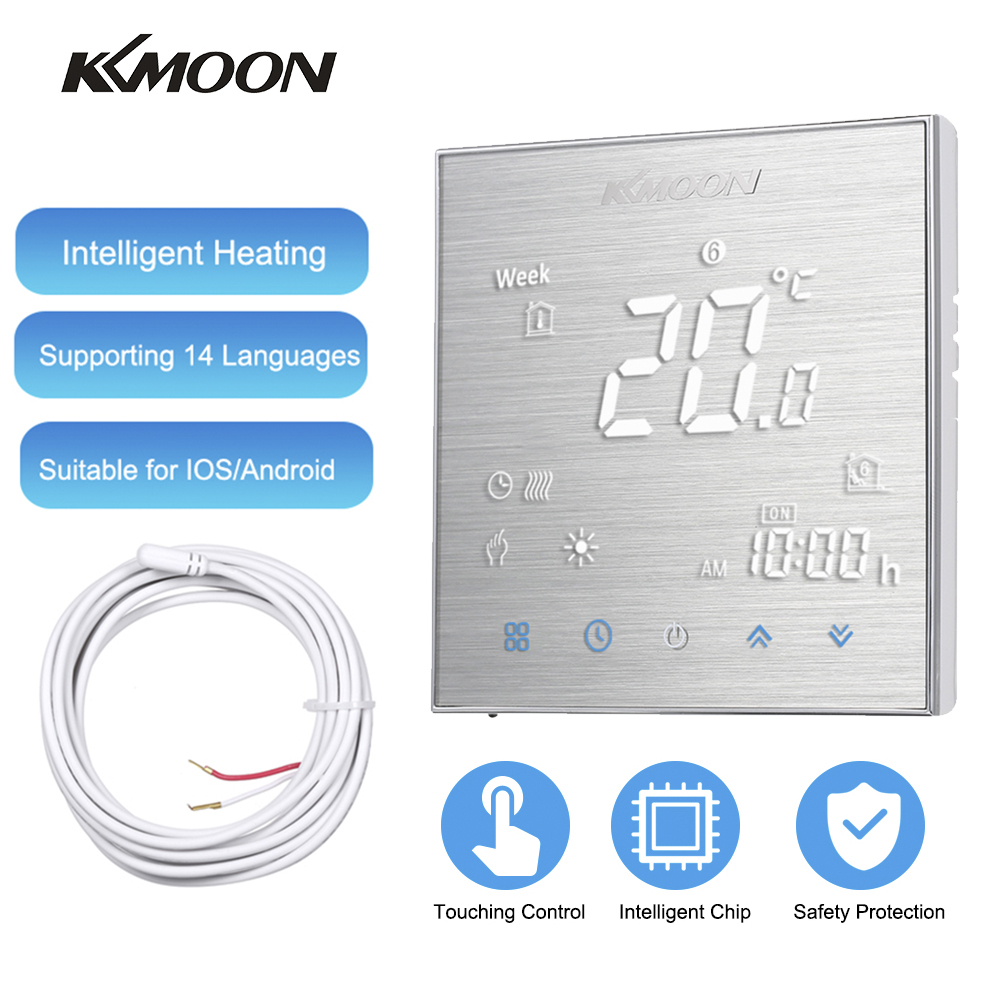 Kkmoon digital gulvvarme termostat til elvarmesystem gulvluftsensor wifi hjem stuetemperatur controller: Ba ingen wifi