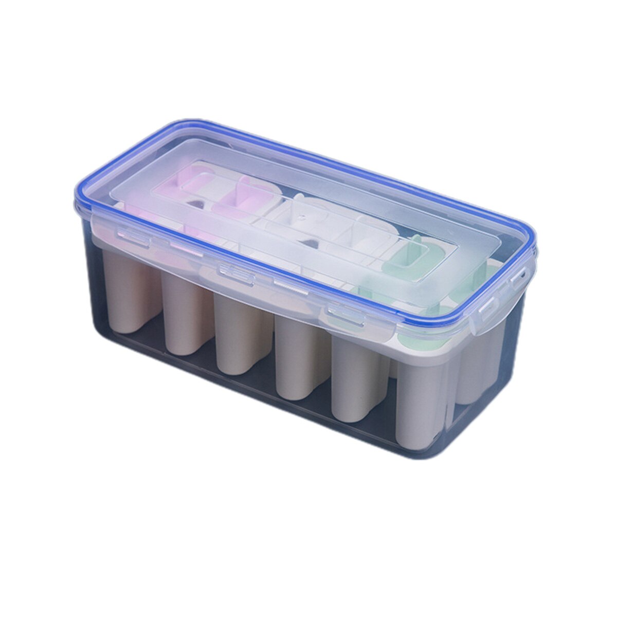 Newest Popsicle Molds Set 12/4 Pieces Ice Pop Maker Home Reusable Popsicle Box with Lid and Stick: Style 1