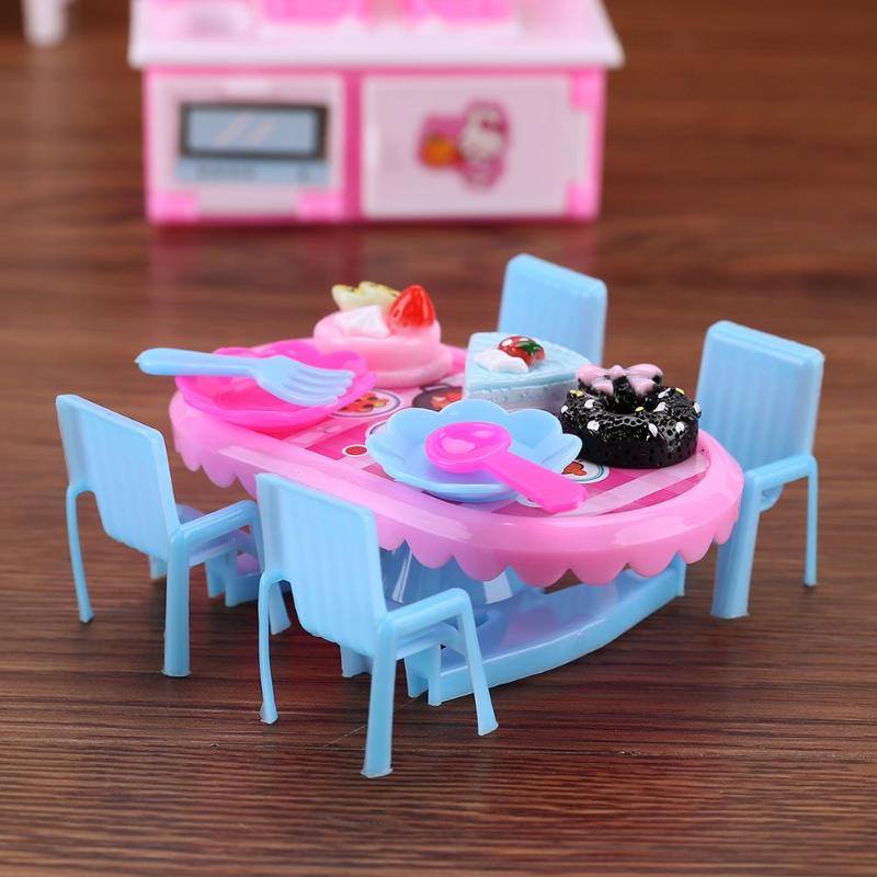 6 stks/set Plastic Mini Keuken Speelgoed Poppenhuis Eettafel Speelgoed Kinderen Spelen Huis Speelgoed Artikelen Poppen Accessoires