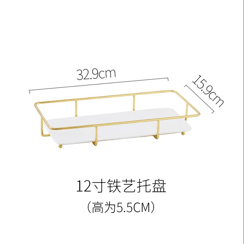 Three-tier Dessert Cake Tray Ceramic Dinner Plate Household Bread Dish Tableware Breakfast Platter Restaurant Hotel Dishes: F