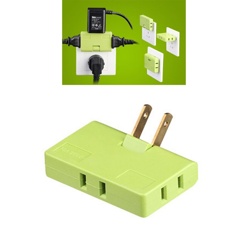 2-Prong Draaibare Socket Converter 180 Graden Extension Plug Adapter Opvouwbare Amerikaanse Stekker Adapter 3 Manier Stopcontact Extender b03E