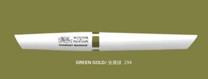 Winsor & Newton Pigment Markers Blue and Green Tones: Green Gold