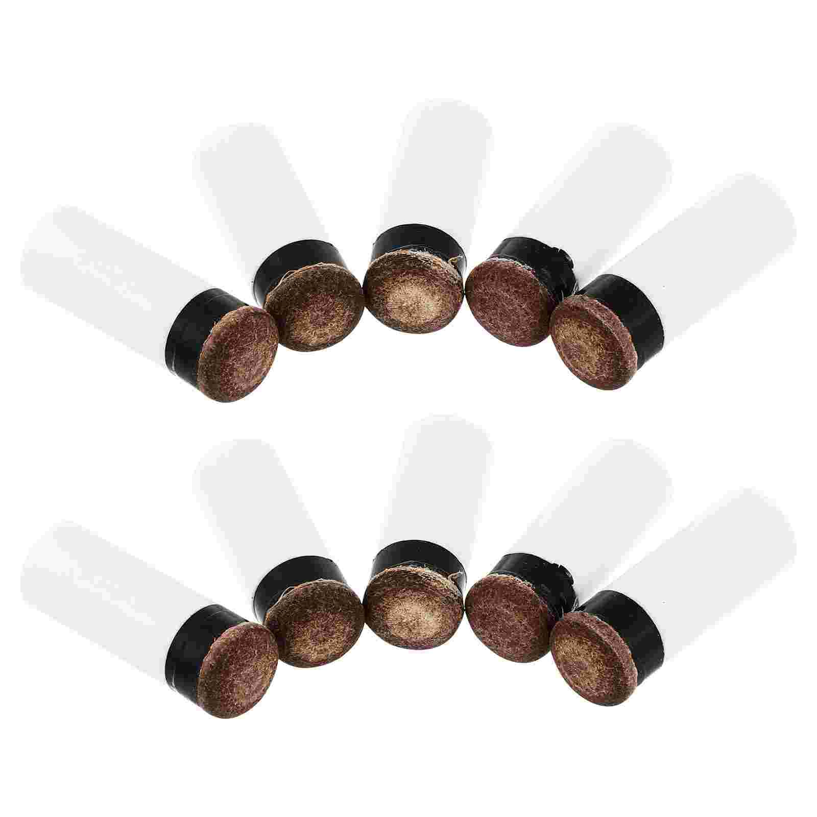 10pcs Pool Cue Tips Plastic Screw-on Tips for Pool Cues (White)