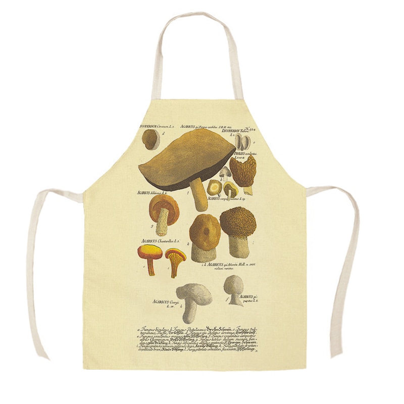 Keukenschort retro paddestoel geometrisch bedrukt linnen schorten voor mannen vrouwen huishoudelijke schoonmaakmiddelen  wq203: Wq20301 / 55 x 68cm volwassen maat