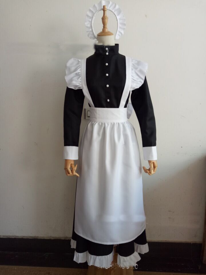 S-XXL sexy Erwachsene Männer Frau Nacht Französisch Dienstmädchen Diener Kostüm Schwarz &Ampere; Weiß Französisch Dienstmädchen Kostüm Halloween partei Lange Kleid