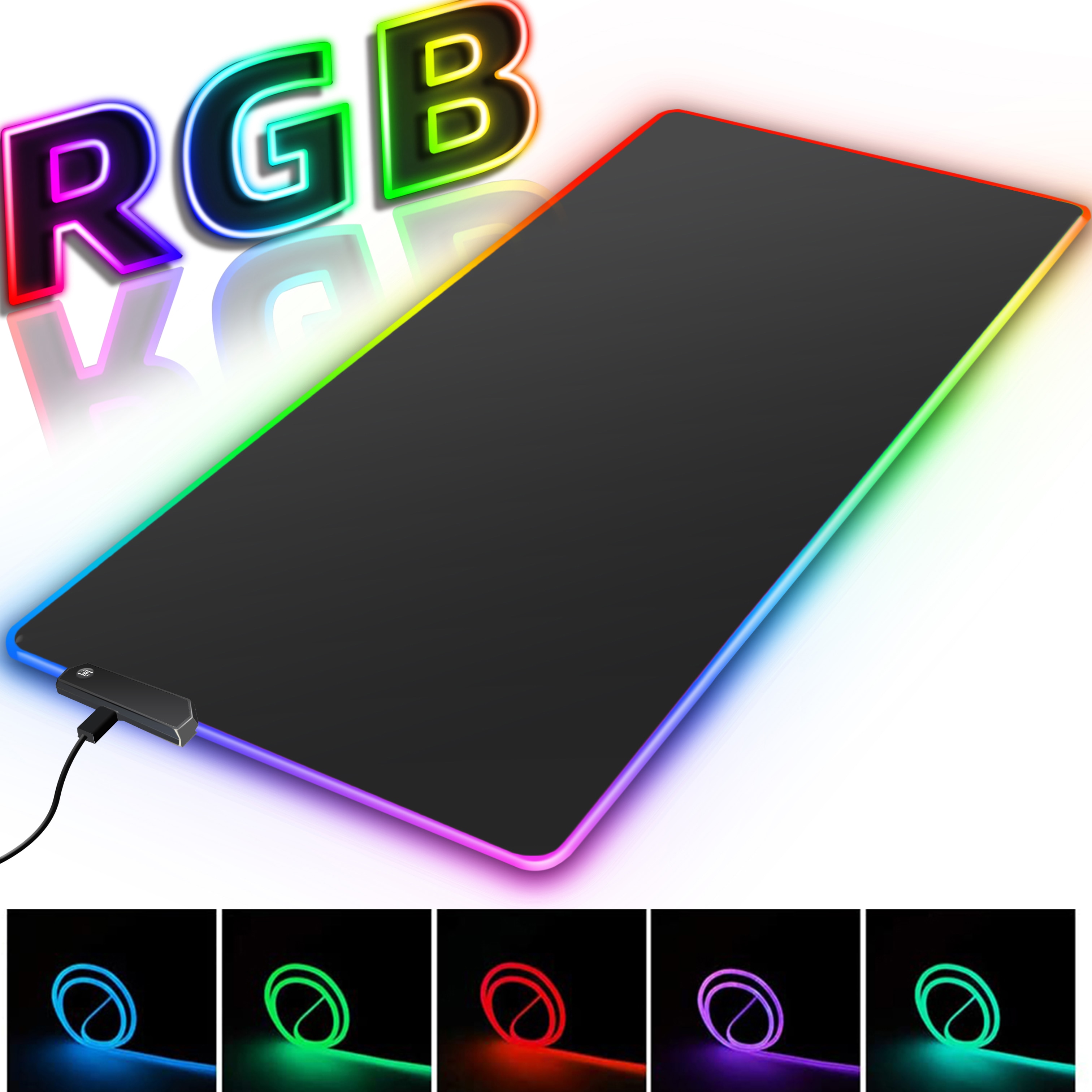 Rgb iso pelihiirimatto led-taustavalaistu matto iso koko mausepad peli näppäimistö hiirimatto gamer pöytä matto tietokoneen hiirimatto
