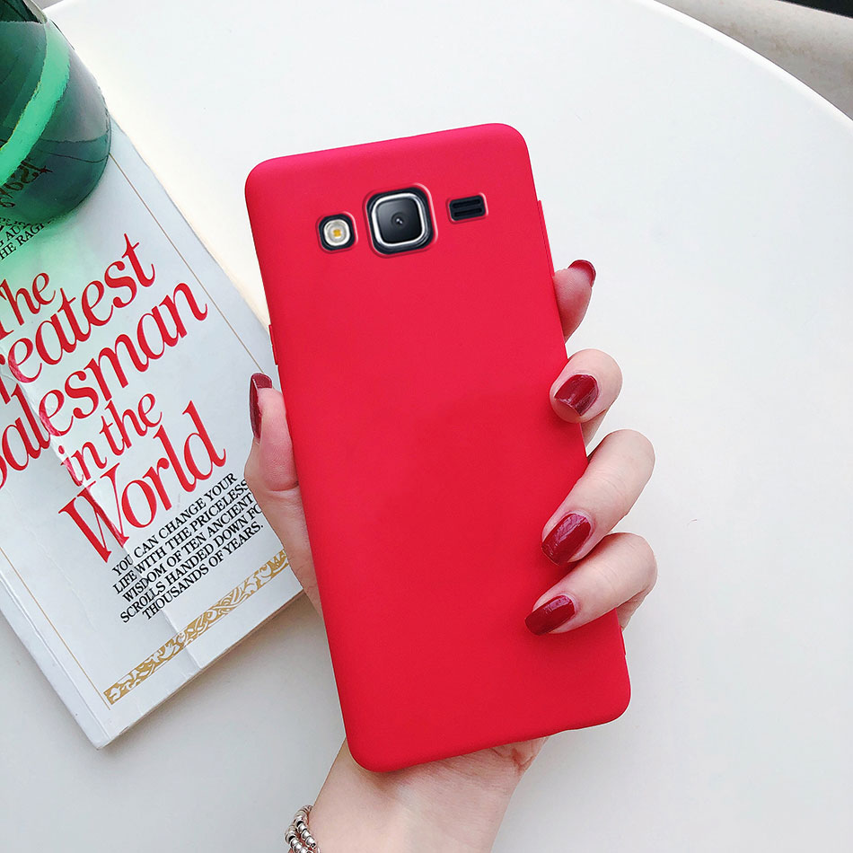 Candy Color Silicone Phone Case For Samsung Galaxy J5 J500 J5 J510 Matte Soft Tpu Cover: EVA / Red
