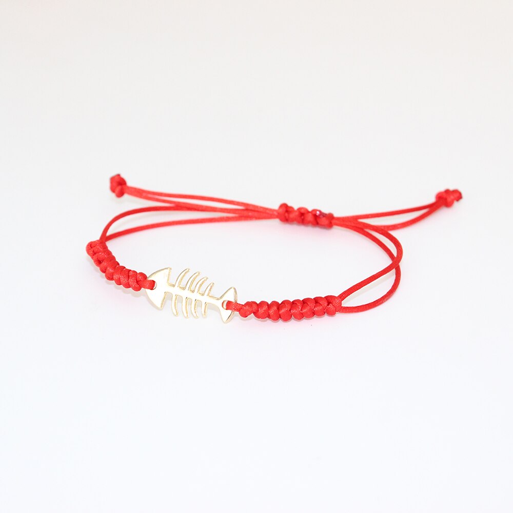 hecha a mano tejido pulsera de cuerda roja brazalete de aleación de oro accesorios de Metal para Mujeres Hombres brazalete simple de joyería: style 7