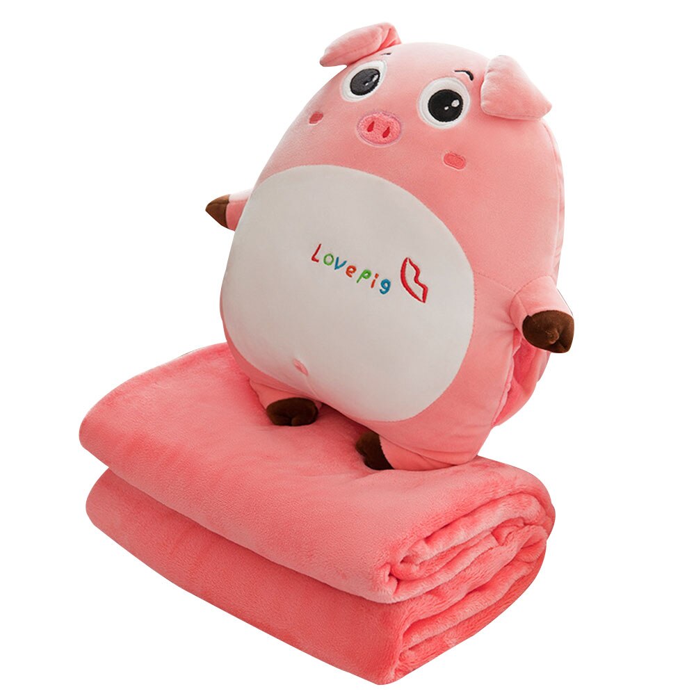 Multi-Funzione Sveglia porcellino Peluche Cuscino Scaldino Della Mano con aria Condizionata Coperta DC112: grande eyes