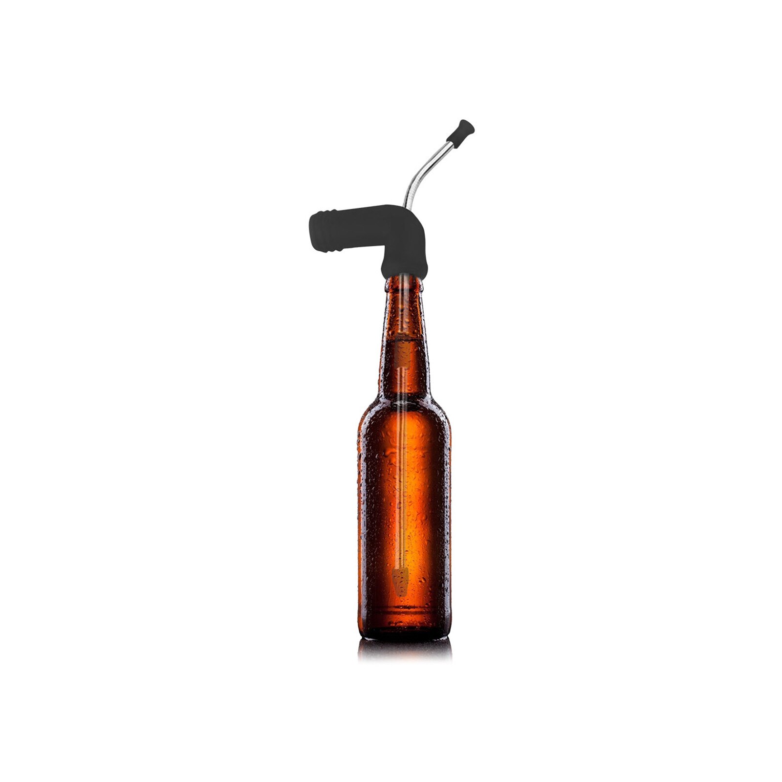 Portable Beer Snorkel Beer Funnel Party Games Quick Drink Beer Bottle Funnel Metal Straw Beers Game Small Bottles Beer snorkel N