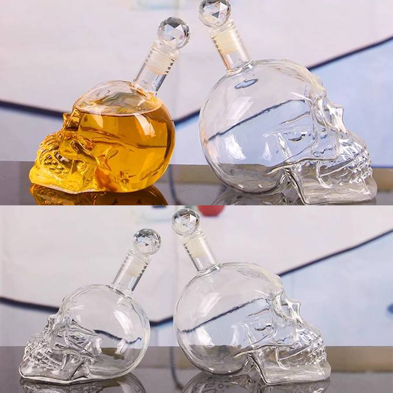 Skull Shot Glazen Beker Set Crystal Skull Decanter Glazen Fles Glas Mok Wijn Wodka Flessen Transparante Whisky Cocktail Bar