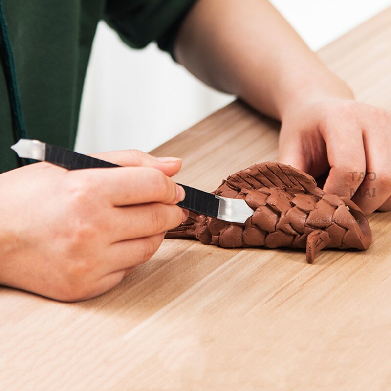 Pottery Tools Stainless Steel Trowel Dragon Scale Fish Scale Roof Tile Texture Tool Carving Pattern Clay Sculpture Modeling Tool