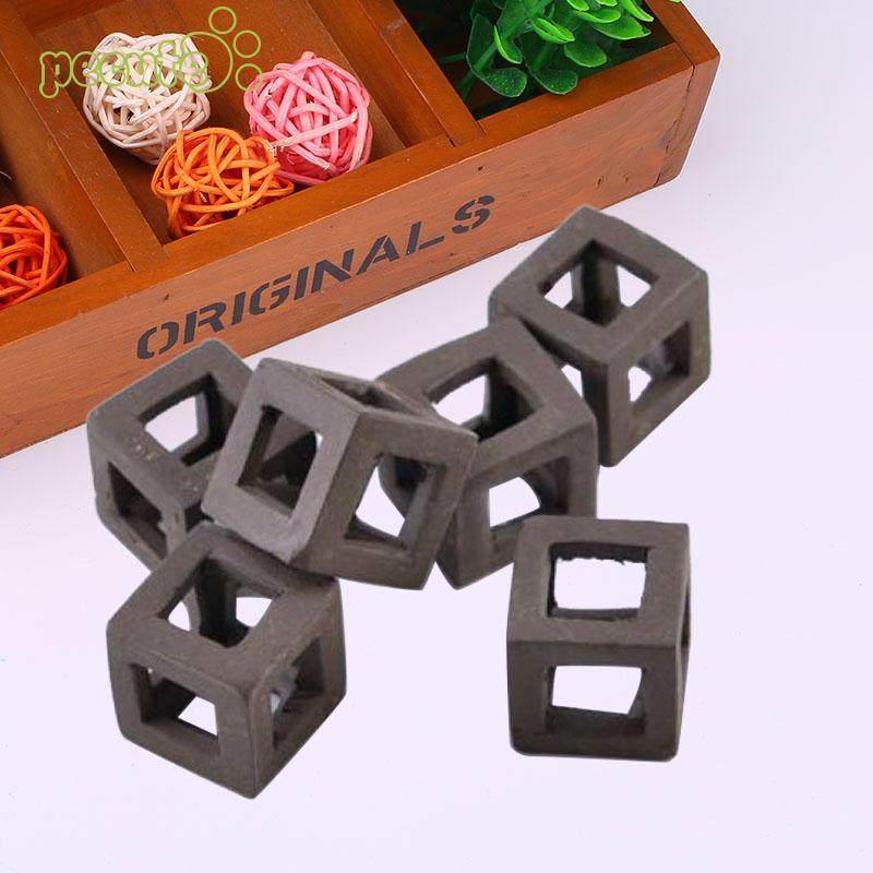 5Pcs Schuilplaatsen Garnalen Cichlid Keramische Steen Aquarium Ornament Fish Cube Frame Fokken Schuilplaatsen Onderdak Voor Vis Incubator
