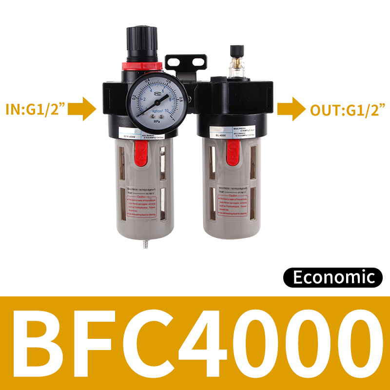 AFC2000 BFC2000 BFC3000 BFC4000 Pneumatischer Filterregler Luftöler Kombination Ölabscheider Wasserabscheider: Schwarz