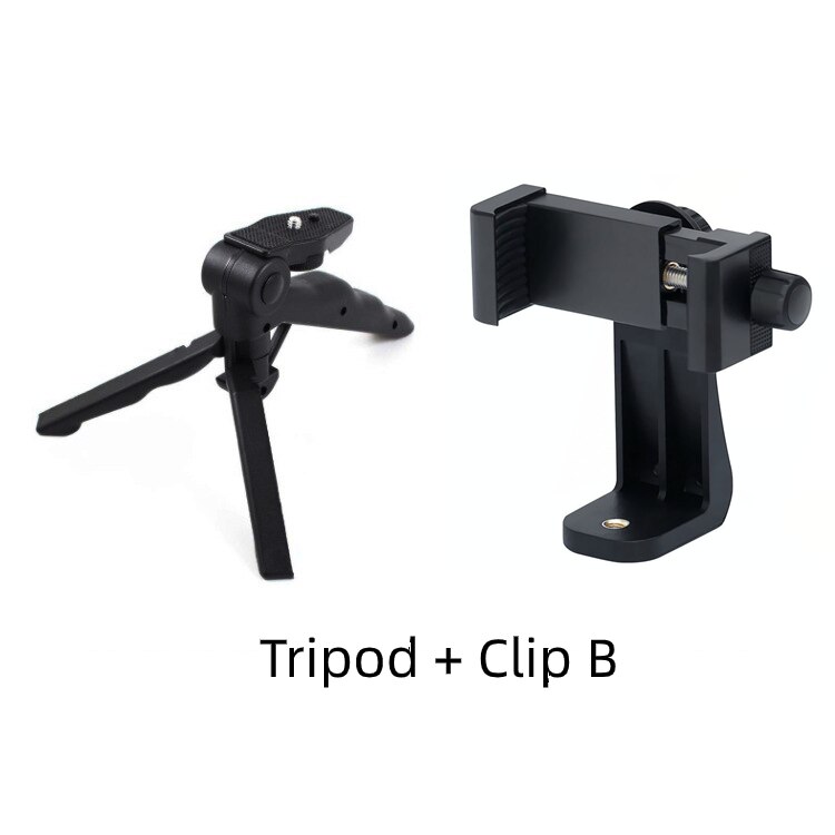 Handheld Grip Stabilizer Phone Tripod Holder Selfie Stick Handle Holder Stand for IPhone Samsung Xiaomi Huawei Dropshpping: Tripod and Clip B