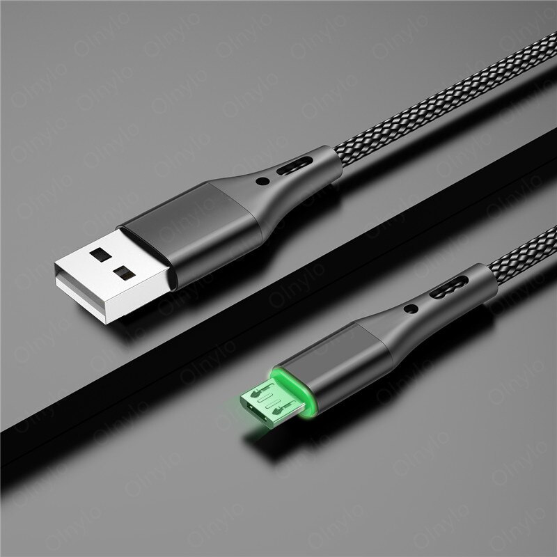 Câble Micro USB pour recharge rapide et transfert de données, adaptateur pour téléphone Samsung S9 Xiaomi Huawei Android, 1M/2M/3M: Black / 3M