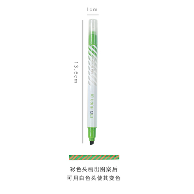 2 Head Pen Pen Highlighter Cover Drawing Change Color Cute Pen Student Diy Christmas Card Stationery School Supply