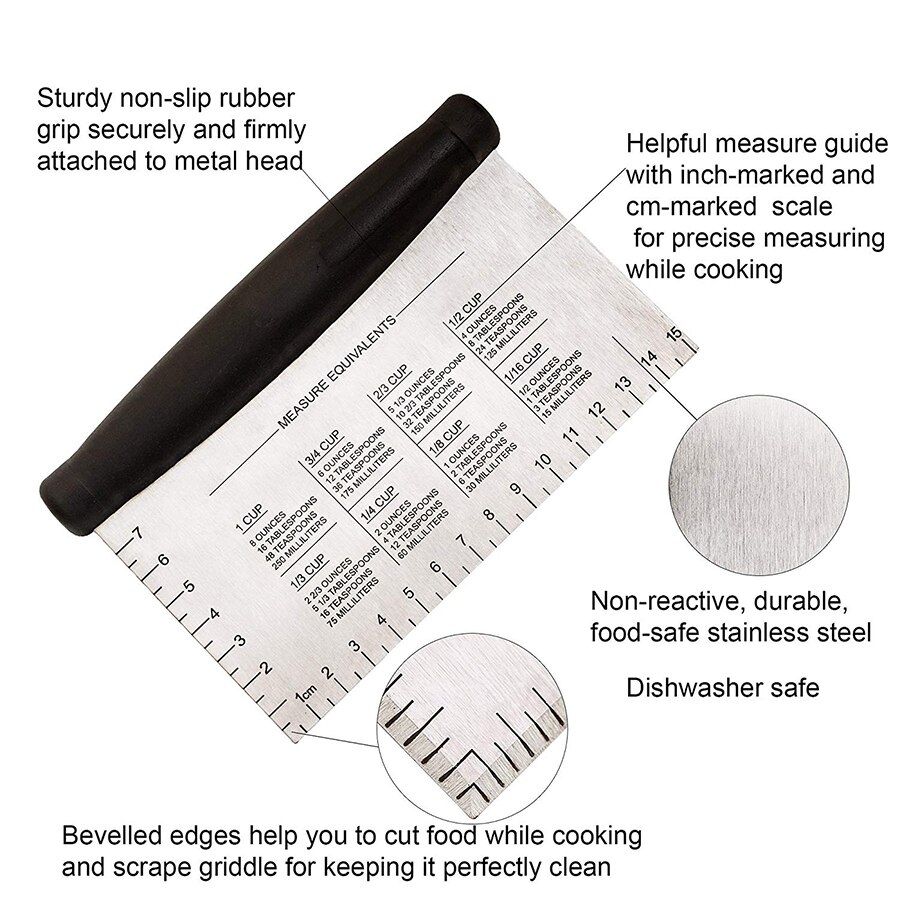 Stainless Steel Scraper & Chopper, pastry dough cutters, patisserie outils accessoires, baking tools for cakes