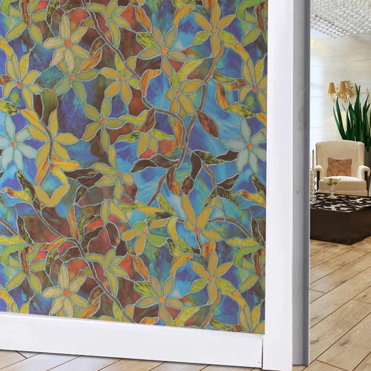 Amerikaanse Magnolia Kleur Elektrostatische Niet-klevende Window Film Transparant Glas Laminaat Opaque Privacy Sticker Bloem Stickers