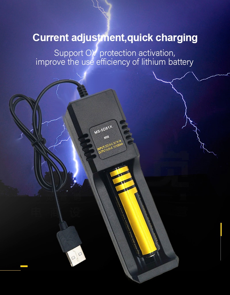 Voxlink 18650 batterilader usb 2.0 smart frakt 26650 21700 14500 26500 22650 26700 li- ion oppladbar batterilader