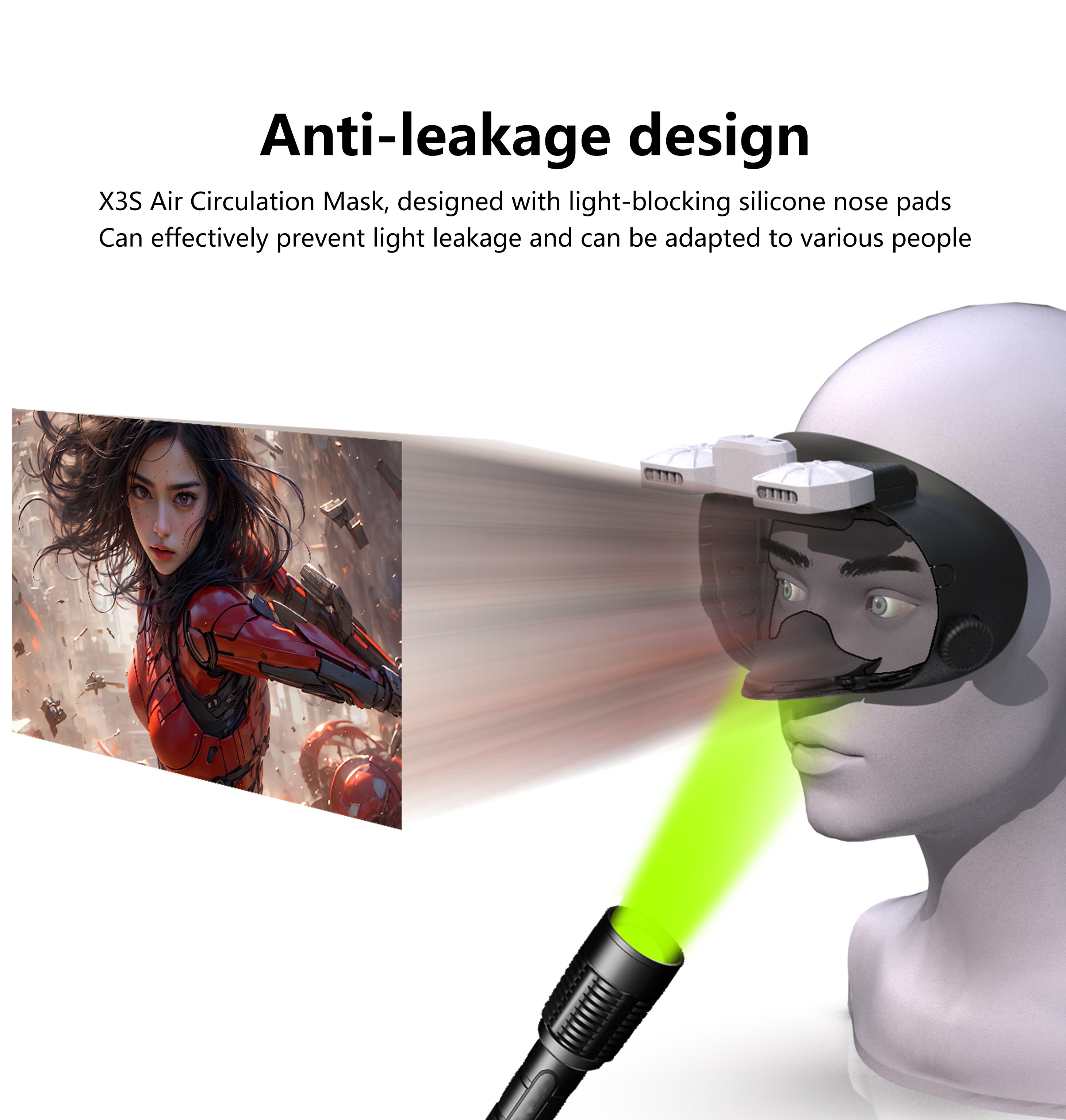 Cooling Fan For Meta Quest 3S Replacement Facial Interface Mask Adjustable Wind Speed Circulating Heat Dissipation Mask