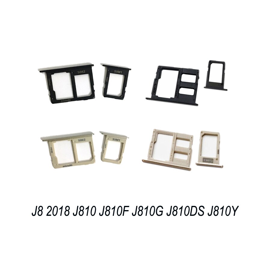 Til samsung galaxy  j8 j810 j810f j810g j810ds j810y original telefonhus sim bakke adapter micro sd kort bakkeholder