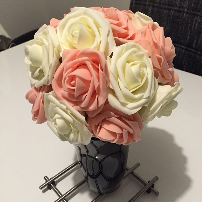10 têtes 8CM artificielle Rose fleurs soie fleur boule centres de table décorations de mariage menthe décoratif suspendus fleur chaude