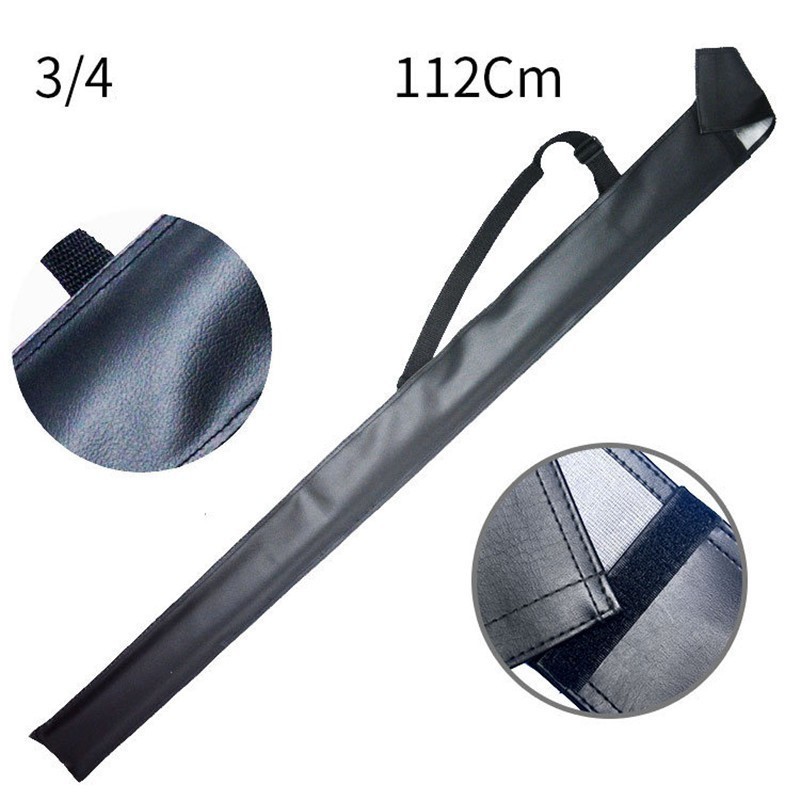 3/4 snooker cue bag i svart skinn 112cm og 1/2 biljard 80cm pool cue black bags: 3 4 112cm