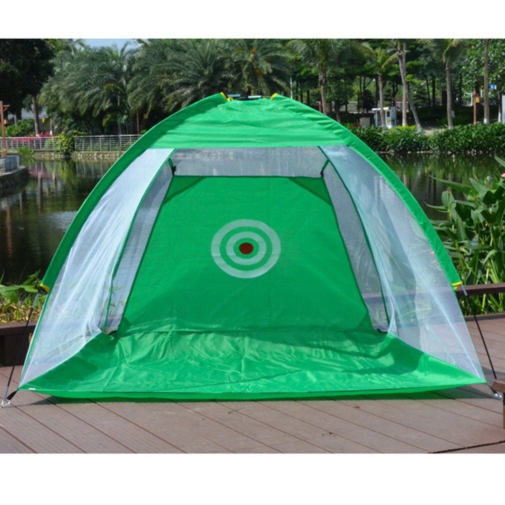 Indoor 2M Golf Practice Net Tent Golf Hitting Cage Garden Portable Foldable Grassland Practice Tent Golf Training Equipment Mesh