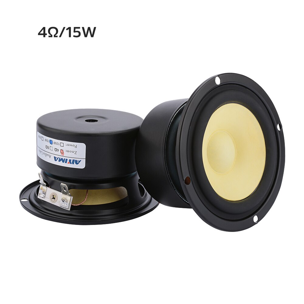AIYIMA 3 Inch Full Range Speaker Driver 4 8 Ohm 15W Sound Music Loudspeaker Units DIY Bookshelf Altavoz Amp Home Theater 2Pcs: 4 ohm Round