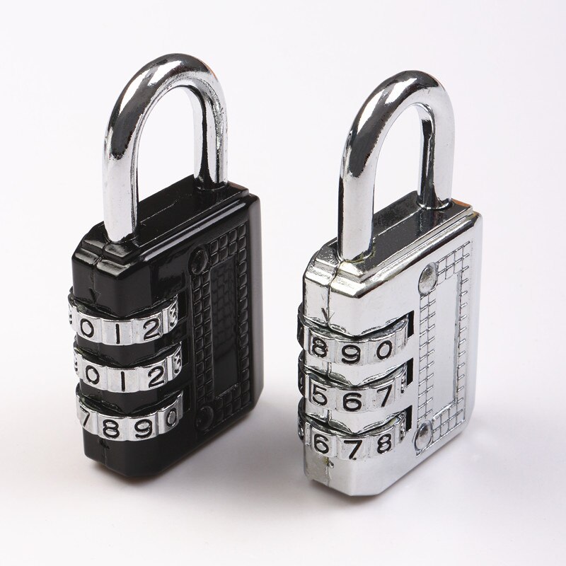 3 Digit Resettable Combination Padlock Coded Lock School Gym Locker Sheds
