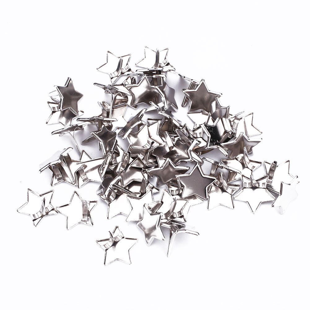 50 stk fem spidse stjerne metal brads nitter fastgørelse udsmykning scrapbooking