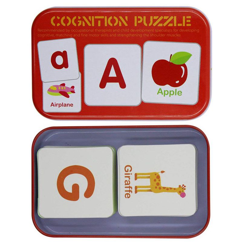 Anti-scheur flash cards leren alfabet puzzelkaarten, matching puzzle cognitieve vroege educatieve leerspeelgoed mentale opslag b