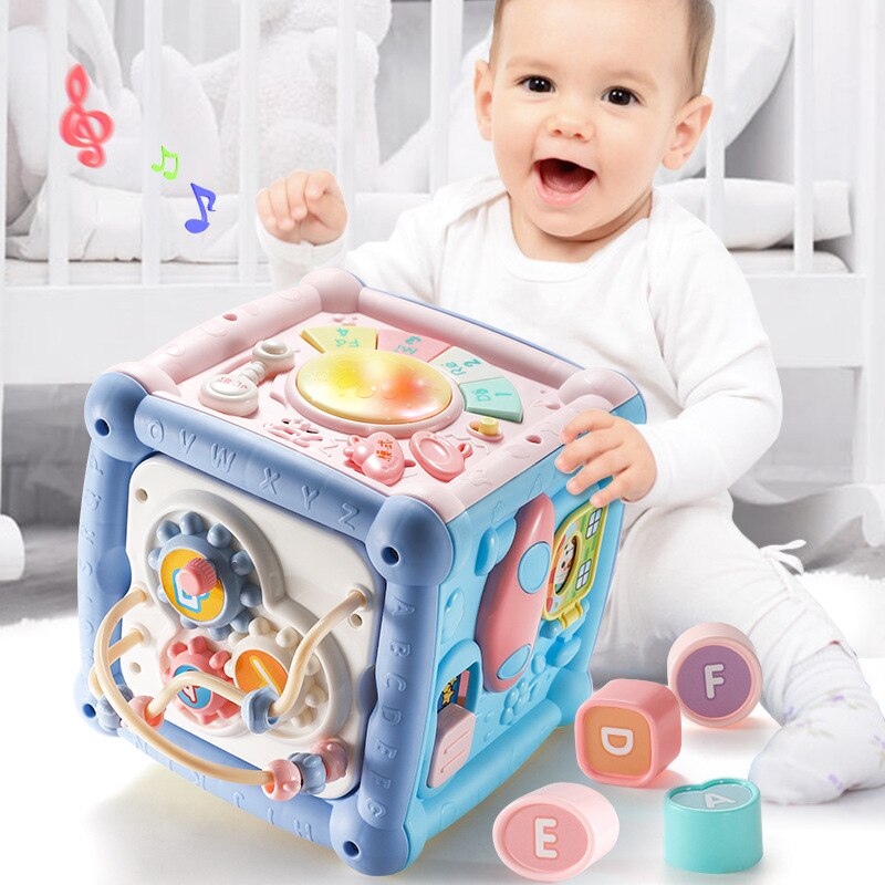 baby og smålåve multifunksjonelle heksaeder leker hånd bankende tromme tidlig pedagogisk musikk leker