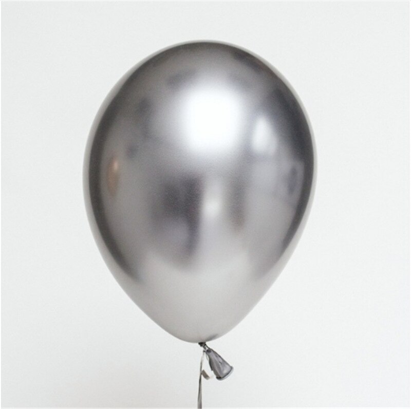 10pc /  parti 12 tommer guld sølv krom mat latex ballon fødselsdagsfest bryllup dekoration oppustelig helium ballon: Sølv