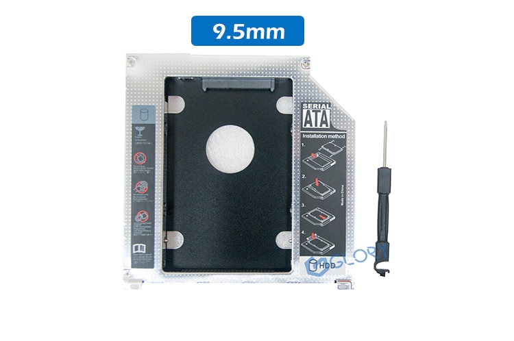 2.5'' HDD SATA SATAII SDD 2nd 12.7mm 9.5mm SSD HD SATA Hard Disk Drive HDD Caddy Adapter Bay for iMac for Macbook: 9.5mm for macbook