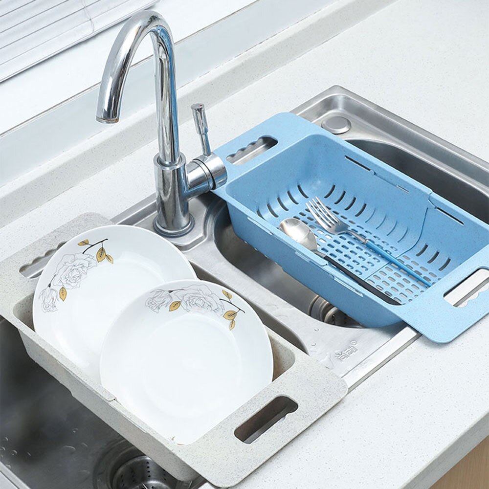 Retractable sink, drain rack, storage rack, kitchen, plastic bowl, chopsticks rack, household vegetable storage rack, bowl rack