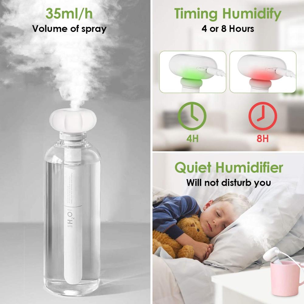 Wit Demontabel Luchtbevochtiger Usb Luchtbevochtiger Draagbare Ultrasone Aroma Diffuser Mist Maker Auto Luchtbevochtiger Luchtreiniger Voor Thuis