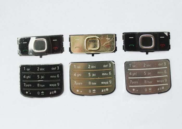 10 sets Zwart/Zilveren/Goud Behuizing Home Belangrijkste Functie Knoppen Toetsenborden Toetsenborden Beschermhoes Voor Nokia 6700c 6700, gratis