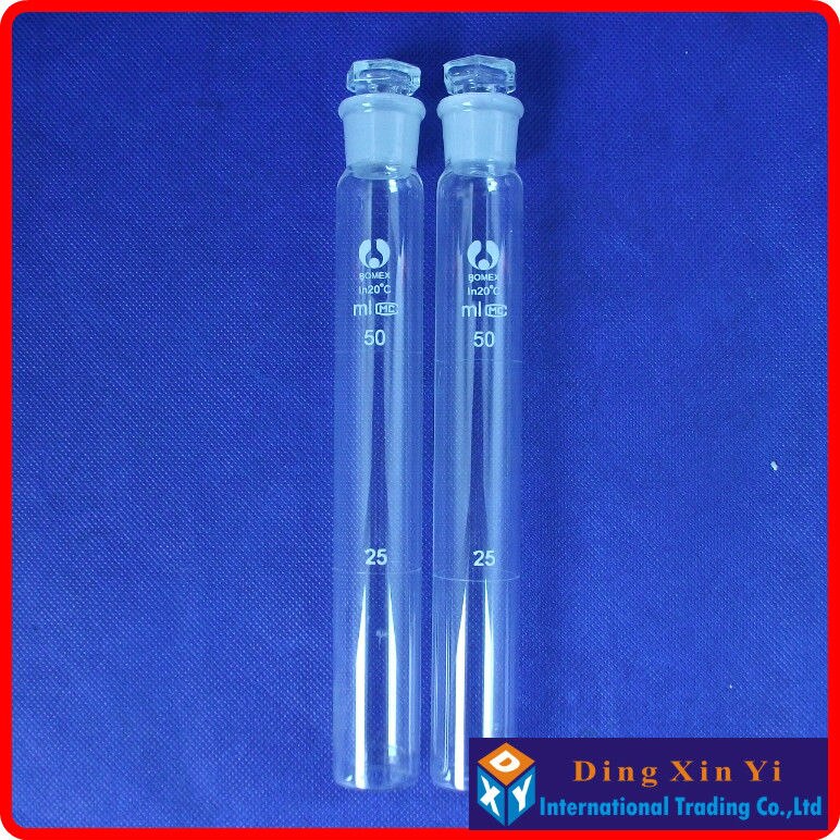 (6pieces/lot)50ml Glass colorimetric tube,color comparison tube,colorimetric cylinder, colorimeter tube