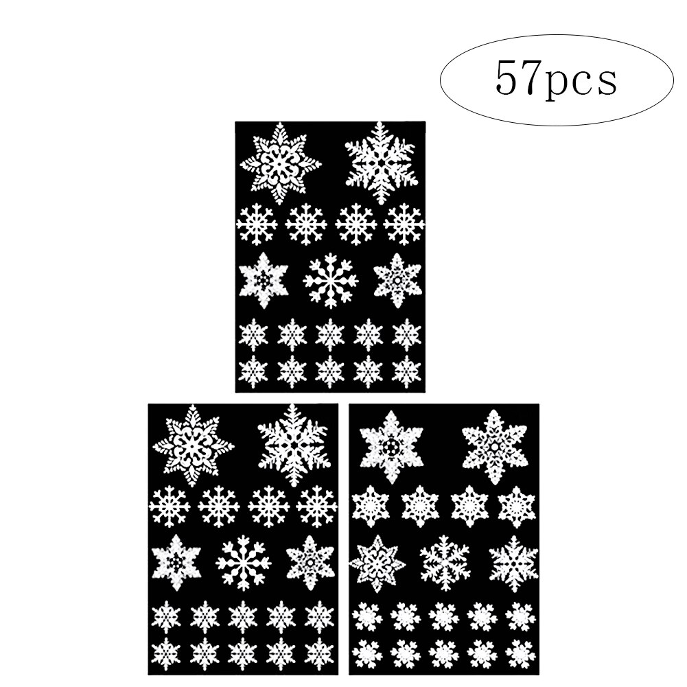 57pcs Premium Snow Flakes Stickers Christmas Theme Self Adhesive Snowflakes Window Clings For Home Party Gathering Prom: styleA 57pcs