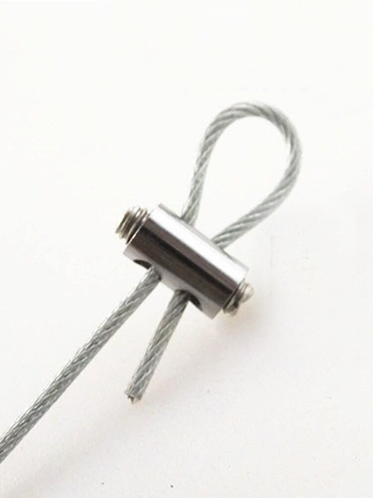 10Pcs/lot 1.0-2.0m Steel Wire Rope Fixator+Slotted Grub Crew With Single Or Double Holes Steel Wire Rope Fittings Clip