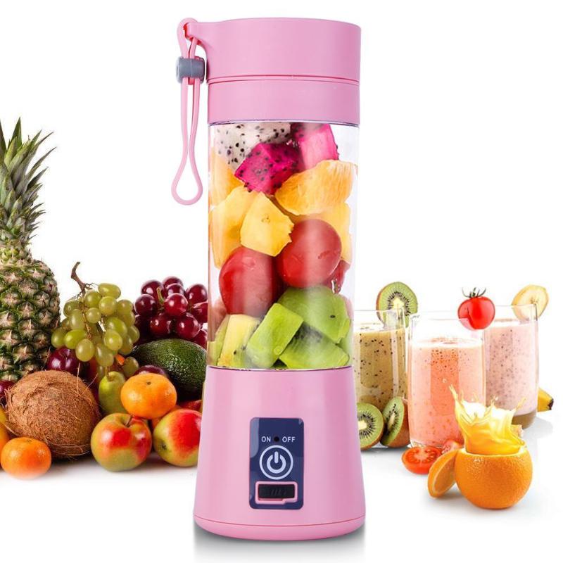 380 Ml Draagbare Blender Juicer Cup Fles Usb Elektrische Fruit Citrus Lemon Juicer Blender Sap Machine 2/4/6 Bladen