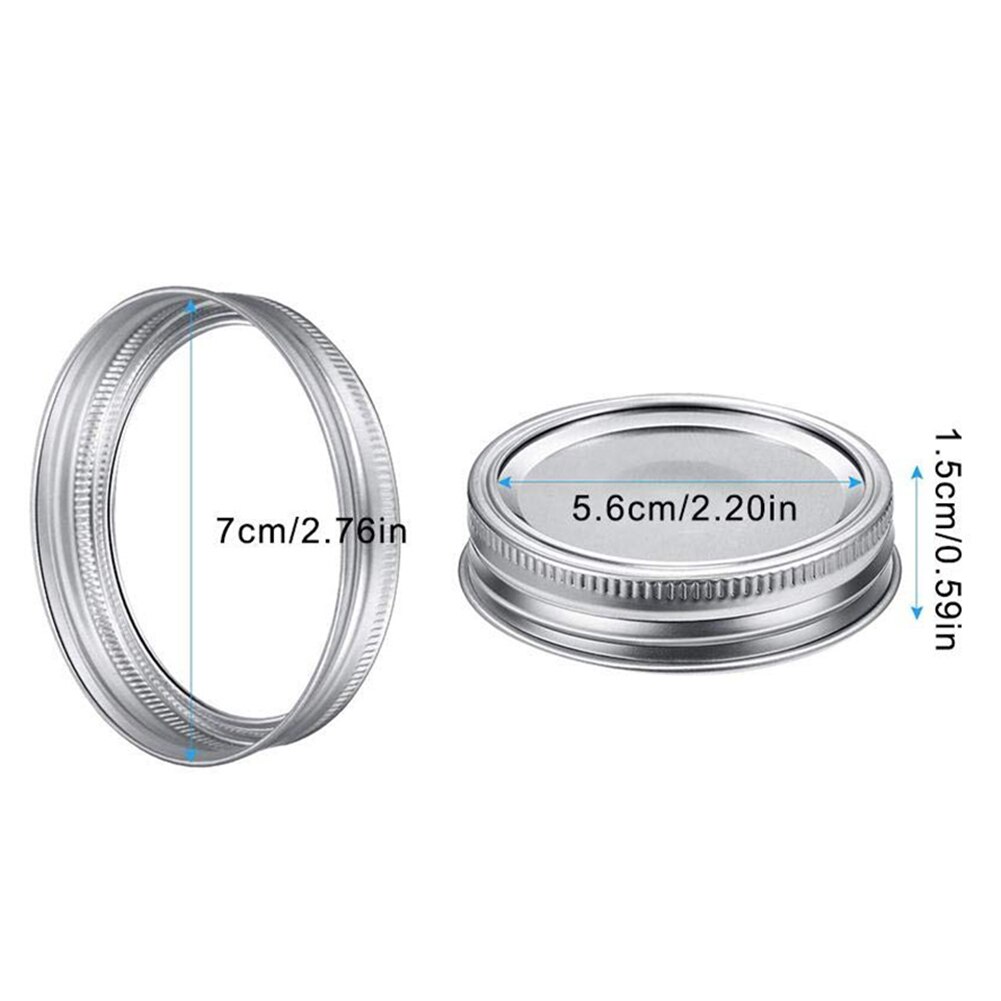 Stainless Steel Mason Jar Lids Tinplate Glass Cup Cap Sealing Ultra Food Fresh Mason Can Cover Wide Mouth Standard Storage Solid