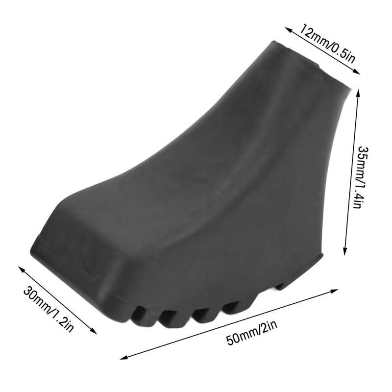 Protector de goma con forma de herradura para bastón, almohadilla de goma para senderismo, escalada