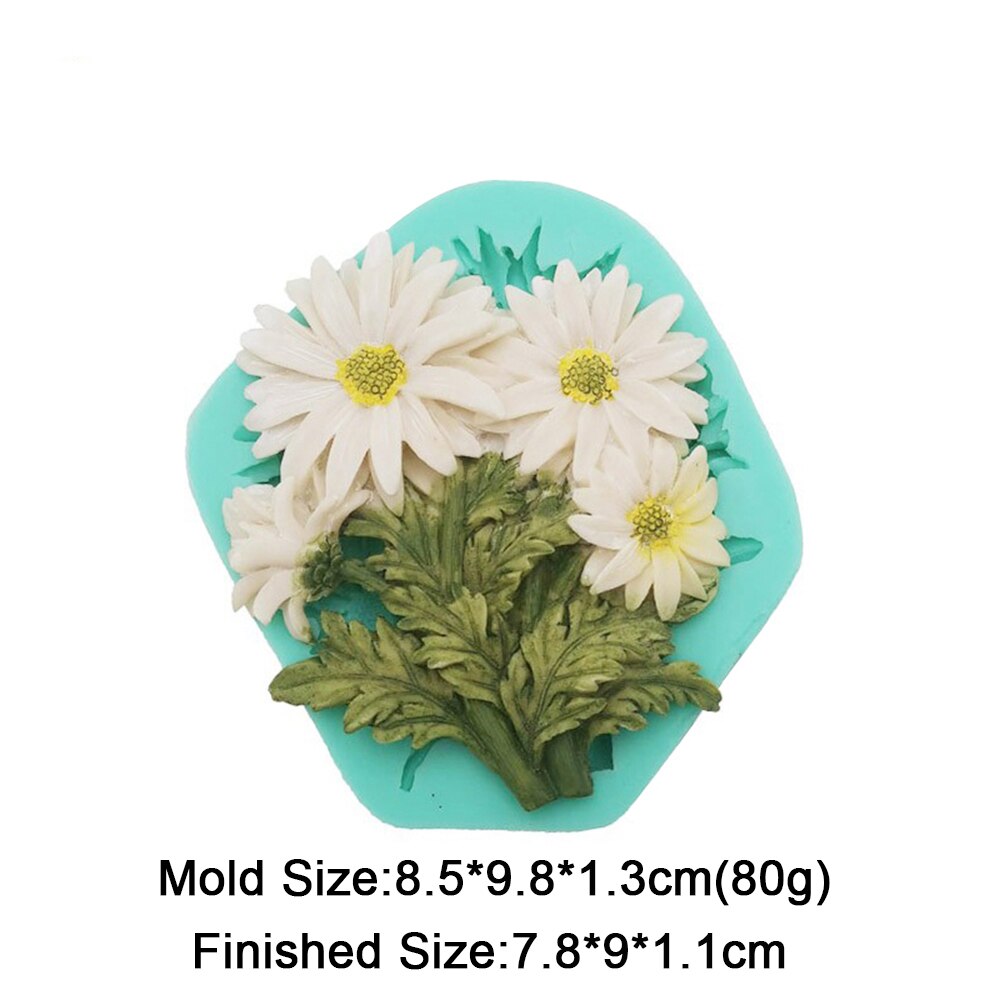 11 Models Flowers Shape Silicone Fondant Mold Sunflower Rose Carnation Flower Molds Cake Decorating Tools Dessert Baking Mould: F1087HD