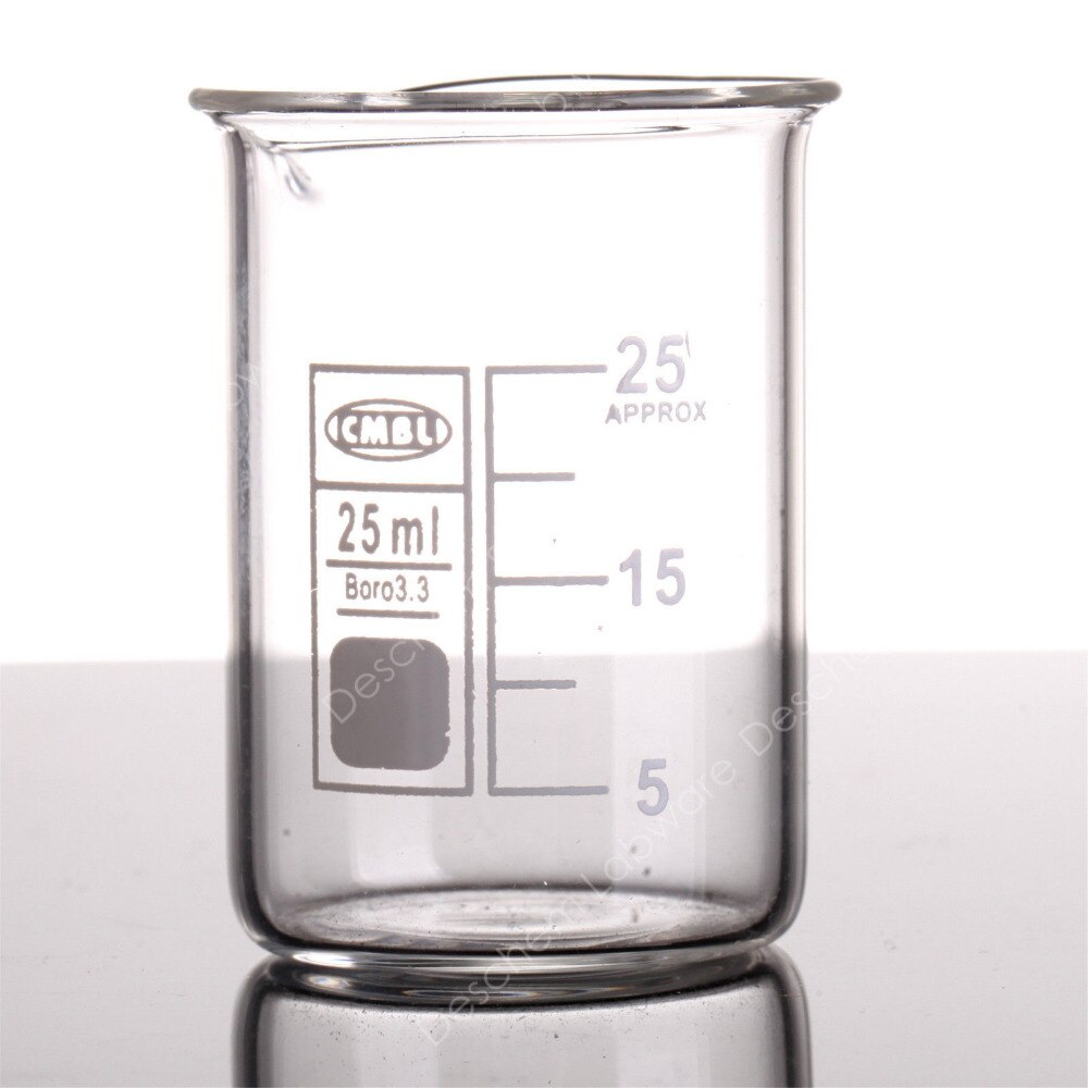 25ml,Glass Beaker Low Form,GG17 Lab Glassware
