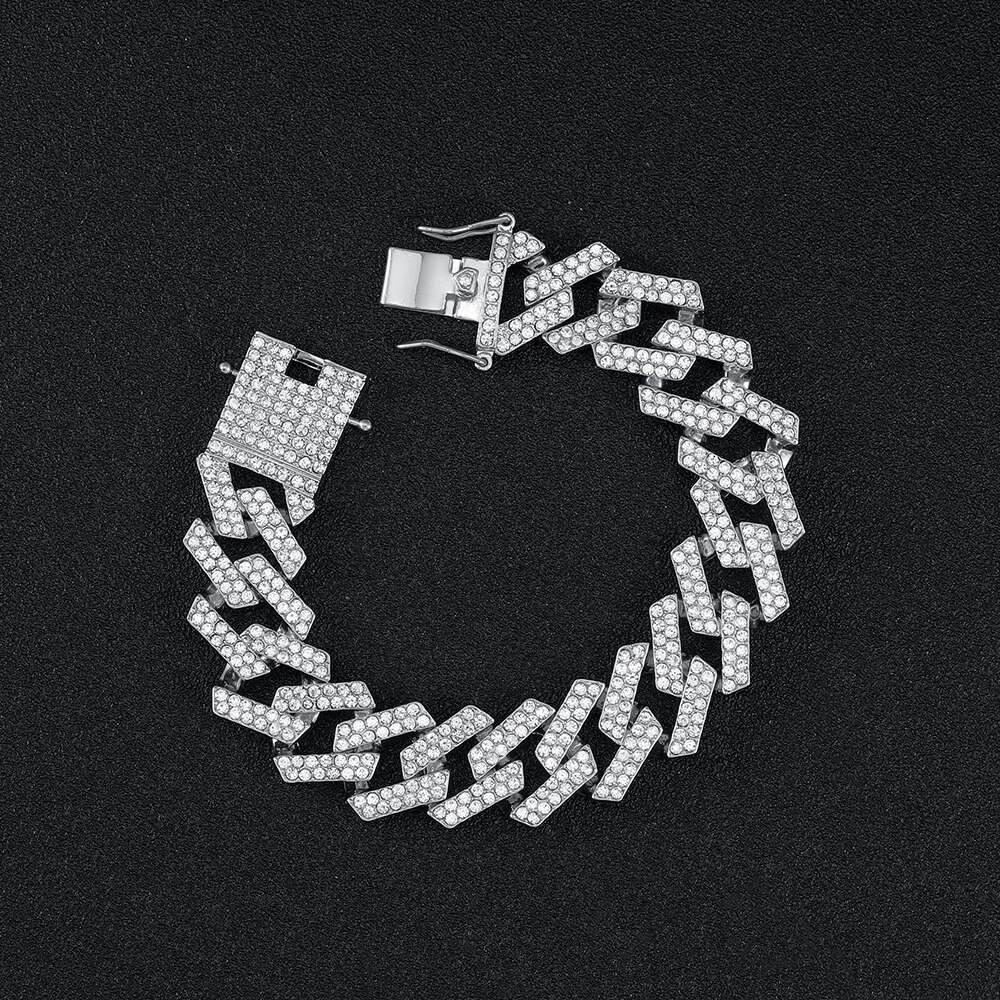 20mm catena da uomo con strass Miami catena cubana collane uomo Hip Hop Bling ghiacciato collana gioielli trasporto di goccia