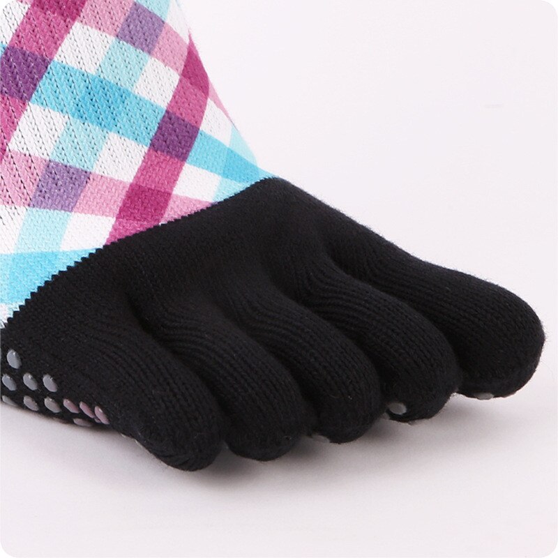 1 paar katoenen yogasokken met vijf tenen en grip voor dames, ademend en antislip, voor pilates, fitness en barre, maat 36-39
